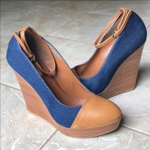 Zara denim wedges